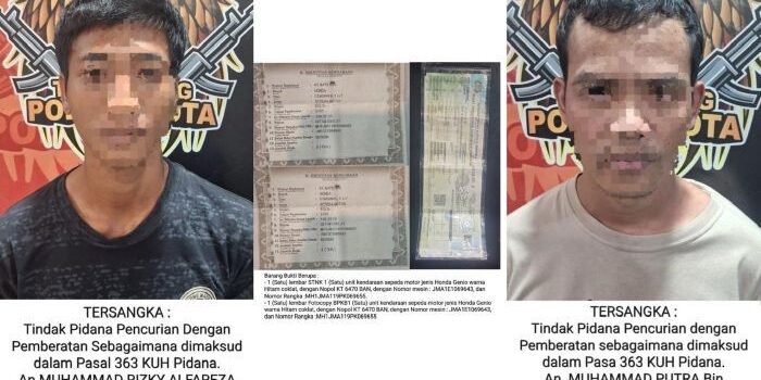 Polsek Samarinda Kota Bergerak Cepat, Dua Pencuri Motor Dibekuk Kurang dari Sehari