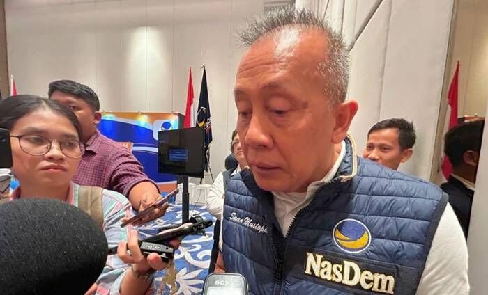 Wakil Ketua DPR Saan Mustopa saat ditemui di Jakarta, Sabtu (11/10/2025). FOTO : ANTARA/Agatha Olivia Victoria