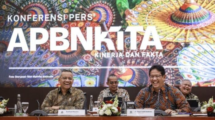 Menkeu Purbaya Yudhi Sadewa saat menghadiri konferensi pers APBN KiTa edisi Oktober 2025, Jakarta (14/10/2025). Foto: ANTARA/Dhemas Reviyanto/nym