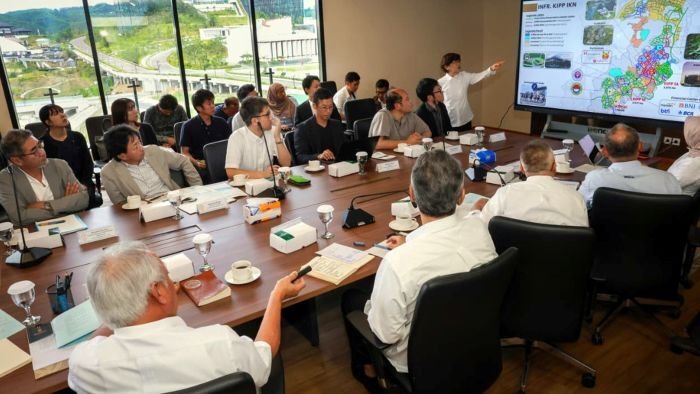 Kunjungan delegasi dari misi bisnis tingkat prefektur yang diselenggarakan oleh Kantor JETRO Saga di Kawasan Inti Pusat Pemerintahan IKN, Rabu (22/10/2025). Foto: HO/Humas Otorita IKN