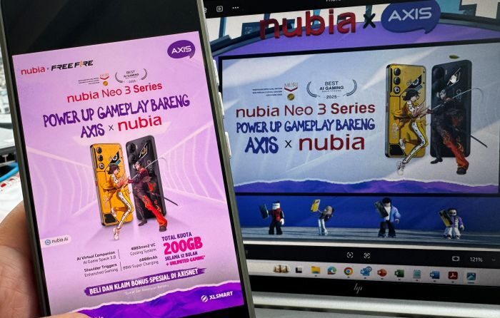 Program bundling eksklusif AXIS x nubia Neo 3 Series yang menghadirkan pengalaman gaming berkecepatan tinggi. Foto: HO/XLSMART