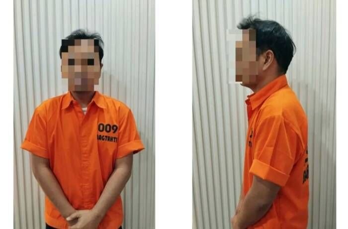 MH, yang diterapkan sebagai tersangka kasus dugaan pertambangan batu bara ilegal di kawasan hutan IKN, Kalimantan Timur oleh Penyidik Balai Penegakan Hukum Kehutanan Wilayah Kalimantan. FOTO : ANTARA/HO-Gakkum Kemenhut