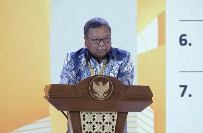 Ketua Satuan Tugas (Satgas) Percepatan Peningkatan Produksi/Lifting Migas Nanang Abdul Manaf menyampaikan paparan dalam acara “Grand Launching Indonesia’s Oil and Gas Exploration 2025” yang digelar di Jakarta, Selasa (25/11/2025). FOTO : ANTARA/Putu Indah Savitri