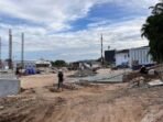 Progres pembangunan Taman Balai Kota dan gedung pertemuan sudah mencapai 87 persen. Foto: BorneoFlash/Nur Ainunnisa