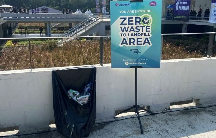 AXIS berkolaborasi dengan Waste4Change, sukses menerapkan konsep Zero Waste to Landfill pada AXIS Nation Cup 2025. Foto: HO/XLSMART 