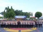 Apel Pemberangkatan personel Satuan Brimob Polda Kaltim ke wilayah hukum Polda Aceh guna mendukung penanganan pascabencana alam yang berlangsung di Lapangan Mako Sat Brimob Polda Kaltim, pada Jumat sore (26/12/2025). Foto: HO/Humas Polda Kaltim