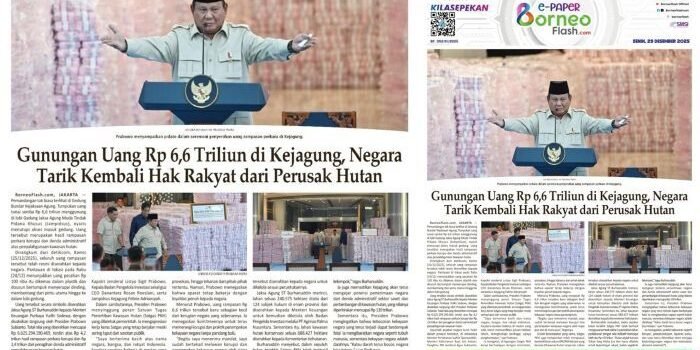 Headline E-Paper BorneoFlash Edisi Senin 29 Desember 2025