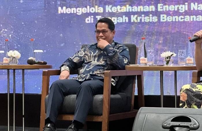 Direktur Jenderal Minyak dan Gas Bumi (Dirjen Migas) Kementerian ESDM Laode Sulaeman menghadiri acara Temu Media Sektor ESDM yang digelar di Jakarta, Jumat (19/12/2025). FOTO : ANTARA/Putu Indah Savitri