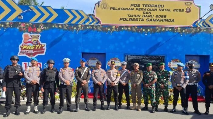 Polresta Samarinda menggelar patroli skala besar cipta kondisi di seluruh wilayah hukumnya, pada Minggu (28/12/2025). Foto: HO/Humas Polda Kaltim