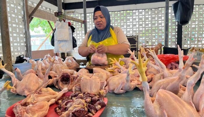 Daging ayam salah satu penyumbang inflasi di Balikpapan. Foto: BorneoFlash/Niken Sulastri