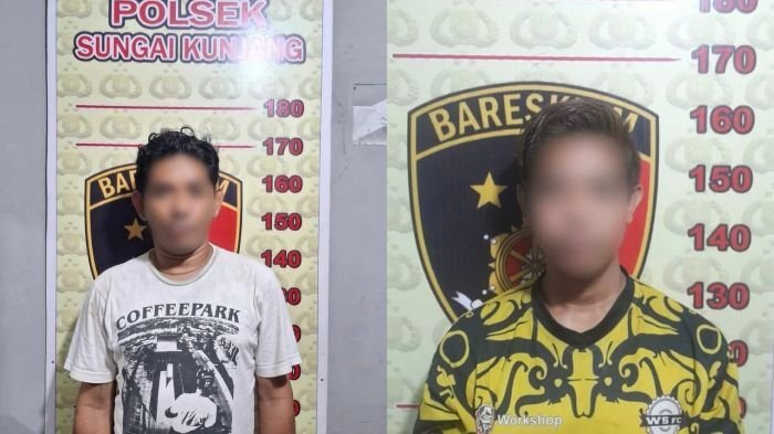 Dua pelaku yang berhasil diamankan Polsek Sungai Kunjang. Foto: HO/Humas Polresta Balikpapan