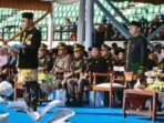 Gubernur Kalimantan Timur Rudy Mas’ud bertindak sebagai inspektur upacara pada peringatan HUT ke-69 Provinsi Kalimantan Timur yang digelar di Stadion Gelora Kadrie Oening, Samarinda Utara, pada Jumat (9/1/2026). Foto: BorneoFlash/Nur Ainunnisa