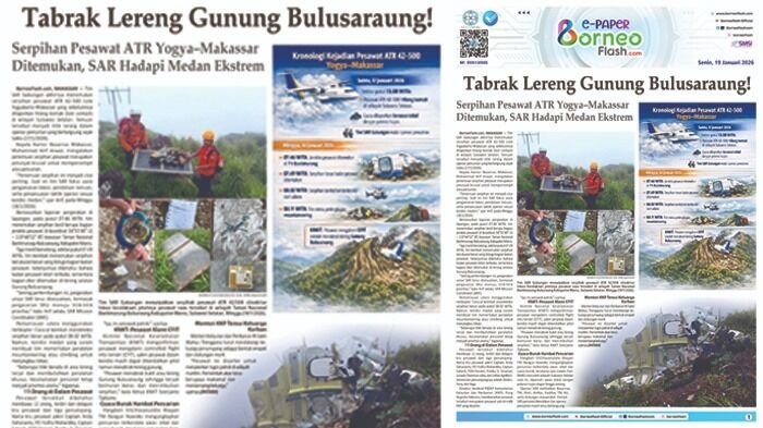 Headline E-Paper BorneoFlash Edisi Senin 19 Januari 2026.