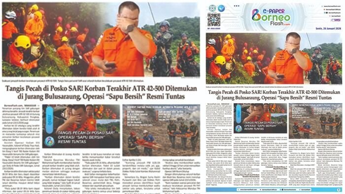 Headline E-Paper BorneoFlash Edisi Senin 26 Januari 2026.