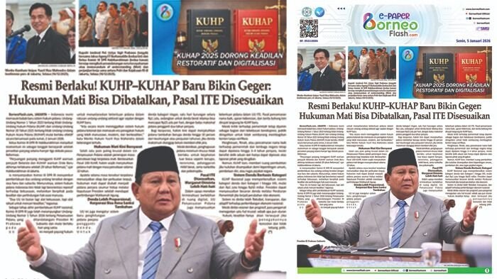 Headline E-Paper BorneoFlash Edisi Senin 5 Januari 2026