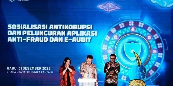 Menteri Kebudayaan Fadli Zon saat meluncurkan aplikasi anti-fraud dan e-audit di Jakarta, Rabu (31/12/2025). FOTO: ANTARA/HO-Kementerian Kebudayaan/am.