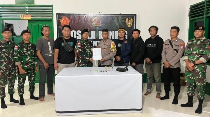 Satgas Pamtas RI-Malaysia Yonkav 13/SL menggagalkan peredaran narkotika jenis sabu-sabu di sekitar Patok 013, Desa Seberang, Kecamatan Sebatik Utara, Kabupaten Nunukan, Provinsi Kalimantan Utara, pada Jum'at (16/1/2026). Foto: HO//Pendam VI/Mlw