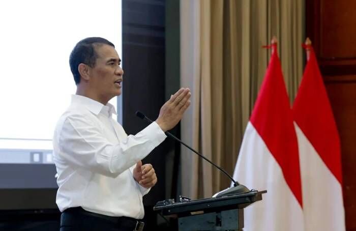 Menteri Pertanian (Mentan) Andi Amran Sulaiman saat memimpin Rapat Koordinasi Nasional (Rakor) Pertanian bersama Wakil Menteri Pertanian Sudaryono, jajaran Eselon I dan II, serta Kepala Dinas Pertanian Provinsi dan Kabupaten/Kota se-Indonesia di Jakarta, Selasa (24/2/2026). FOTO : ANTARA/HO-Kementan.