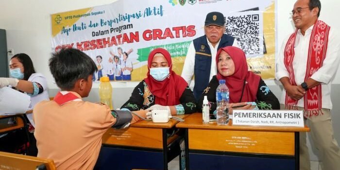 Cek Kesehatan Gratis di Kawasan Ibu Kota Nusantara. Foto: HO/Humas Otorita IKN