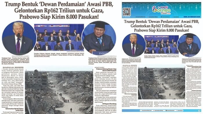 Headline E-Paper BorneoFlash Edisi Senin 23 Februari 2026.