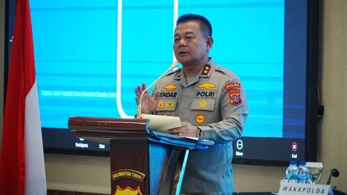 Kapolda Kaltim Irjen Pol Endar Priantoro Saat Rapim Polri Polda Kaltim Jajaran di Gedung Mahakam Polda Kaltim, pada Rabu (18/02/2026). Foto: HO/Humas Polda Kaltim