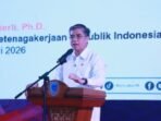 Menaker Yassierli saat memberikan kuliah umum di Kabupaten Lahat, Sumatera Selatan, pada Senin (9/2/2026). Foto: HO/Biro Humas Kemnaker