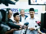 Menteri Sosial Saifullah Yusuf memberikan keterangan pers selepas pertemuan bersama Menteri Koordinator Pemberdayaan Masyarakat Abdul Muhaimin Iskandar. FOTO: ANTARA/HO-Kemensos