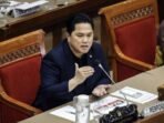 Menteri Pemuda dan Olahraga Erick Thohir menyampaikan paparan pada rapat kerja dengan Komisi X DPR di Kompleks Parlemen, Senayan, Jakarta. FOTO: ANTARA/Dhemas Reviyanto/aww.