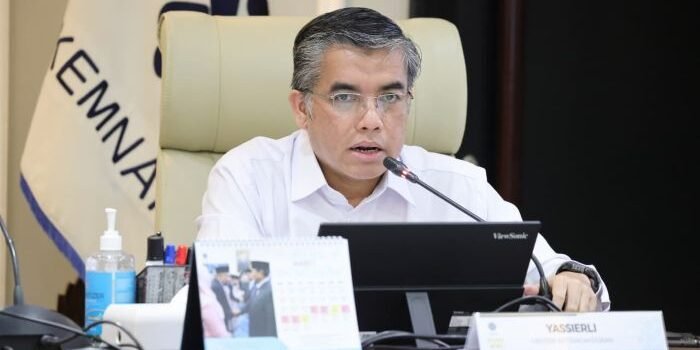 Menteri Ketenagakerjaan, Yassierli dalam Konferensi Pers terkait Program Pelatihan Vokasi Nasional Tahun 2026 di Kantor Kemnaker, pada Jumat (27/2/2026). Foto: HO/Biro Humas Kemnaker