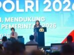 Menkomdigi Meutya Hafid menjadi pembicara dalam Rapat Pimpinan Polri 2026 di Taman Mini Indonesia Indah (TMII), Jakarta Timur, Rabu (11/02/2026). FOTO: ANTARA/HO-Kementerian Komunikasi dan Digital