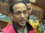 Mendikbudristek periode 2019–2024 Nadiem Anwar Makarim saat ditemui di sela persidangan pemeriksaan saksi di Pengadilan Tipikor pada PN Jakpus. FOTO: ANTARA/Agatha Olivia Victoria