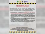 Pemberitahuan resmi Pemerintah Provinsi Kalimantan Timur terkait penutupan sementara Jembatan Mahulu untuk pelaksanaan uji beban. Foto: IST/PemprovKaltim