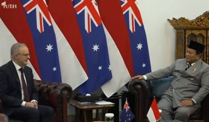 Perdana Menteri (PM) Australia Anthony Albanese (kiri) dan Presiden RI Prabowo Subianto (kanan) di Istana Merdeka, Jakarta, Jumat (6/2/2026). ANTARA/HO-Sekretariat Presiden
