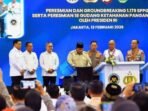 Presiden Prabowo Subianto dalam acara peresmian dan groundbreaking 1.179 Satuan Pelayanan Makan Bergizi Gratis (SPMBG) serta peresmian 18 gudang ketahanan pangan Polri, di Jakarta, Jumat (13/2/2026). FOTO: ANTARA/HO-Polri