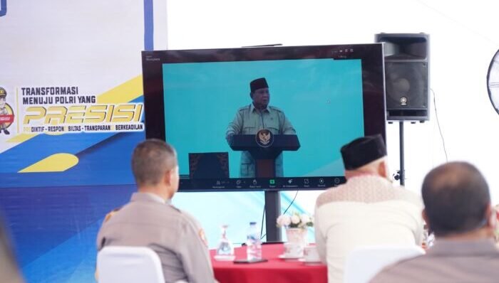 Presiden Prabowo Subianto meresmikan 1.179 SPPG dan 18 gudang ketahanan pangan Polri secara serentak di seluruh Indonesia, pada Jumat (13/2/2026). Foto: BorneoFlash/Ist