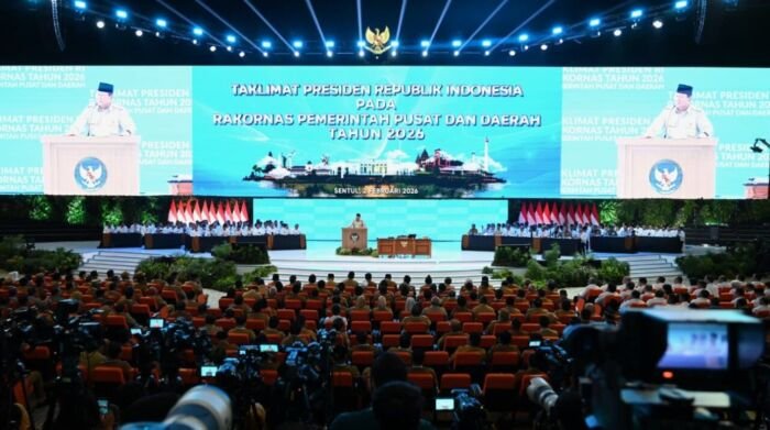 Presiden Prabowo Subianto secara resmi membuka Rakornas Pemerintah Pusat dan Daerah Tahun 2026 yang digelar di Sentul International Convention Center (SICC), Kabupaten Bogor, Provinsi Jawa Barat, pada Senin, 2 Februari 2026. Foto: HO/BPMI Setpres-Kris