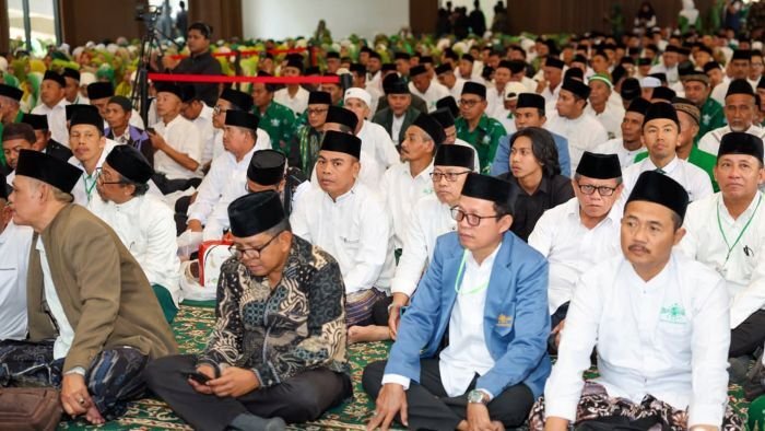 Ribuan muslim dan muslimat Nahdlatul Ulama (NU) memperingati Hari Lahir ke-100 NU tahun (1 abad) di Ibu Kota Nusantara pada Sabtu (31/01/2026).Foto: HO/Humas Otorita IKN