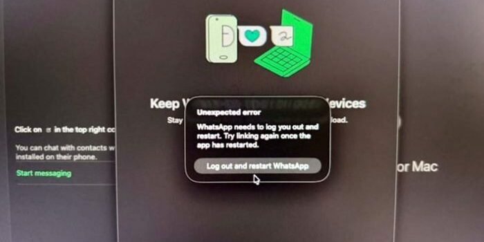 Tampilan WhatsApp Web mengalami error atau gangguan pada Jumat pagi, 27 Februari 2026. BorneoFlash/Ist