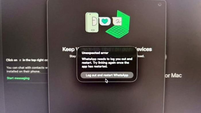 Tampilan WhatsApp Web mengalami error atau gangguan pada Jumat pagi, 27 Februari 2026. BorneoFlash/Ist