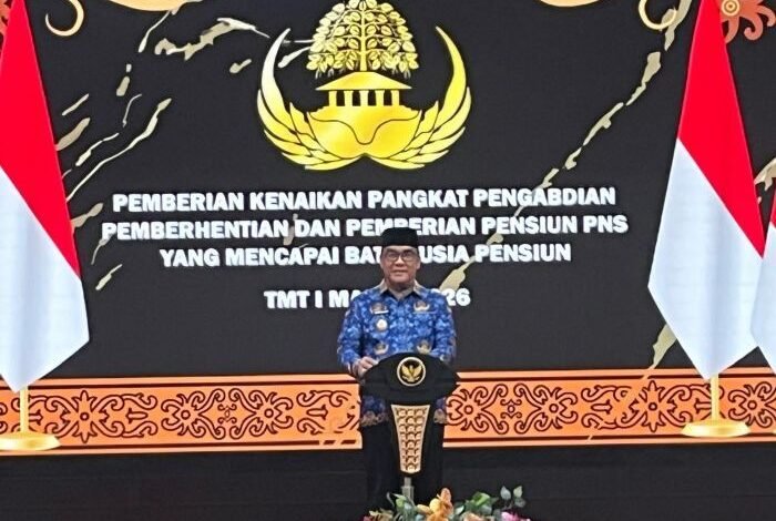 Wakil Wali Kota Balikpapan, H. Bagus Susetyo, usai memberikan tali asih di Auditorium Balai Kota Balikpapan usai memberikan tali asih, pada hari Rabu (18/2/2026). Foto: BorneoFlash/Ardian