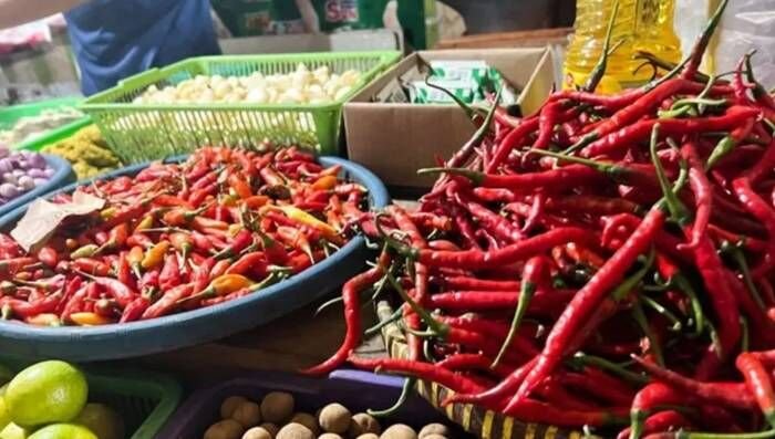 Ilustrasi- Sejumlah komoditas pangan cabai rawit merah dan cabai merah keriting yang dijual pedagang di Pasar Ciracas, Jakarta Timur. FOTO: ANTARA/Harianto.