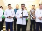 Menteri Ketenagakerjaan (Menaker) Yassierli saat konferensi pers kebijakan THR dan Bonus Hari Raya, dan realisasi stimulus ramadan, di Jakarta, pada Selasa (3/3/2026). Foto: HO/Biro Humas Kemnaker