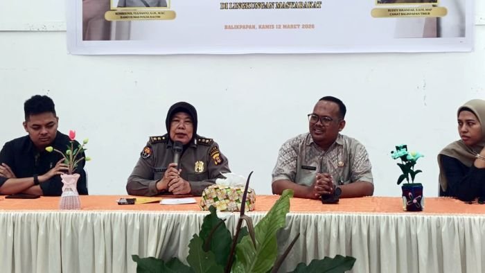 Bidang Humas Polda Kaltim menggelar kegiatan Sosialisasi Pencegahan dan Penanggulangan Kekerasan Seksual di Aula Kecamatan Balikpapan Timur, pada Kamis (12/3/2026). Foto: HO/Humas Polda Kaltim