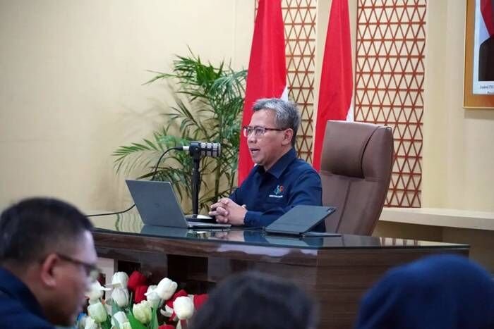 Deputi Bidang Statistik Distribusi dan Jasa Badan Pusat Statistik (BPS) Ateng Hartono menyampaikan Rilis Resmi Berita Statistik di Jakarta, Senin (2/3/2026). FOTO: ANTARA/HO-BPS.
