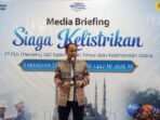 General Manager PLN UID Kaltimra, Muchamad Chaliq Fadli saat media briefing Siaga Kelistrikan bersama awak media di Balikpapan, Senin (16/3/2026) sore. Foto: BorneoFlash/Ardian