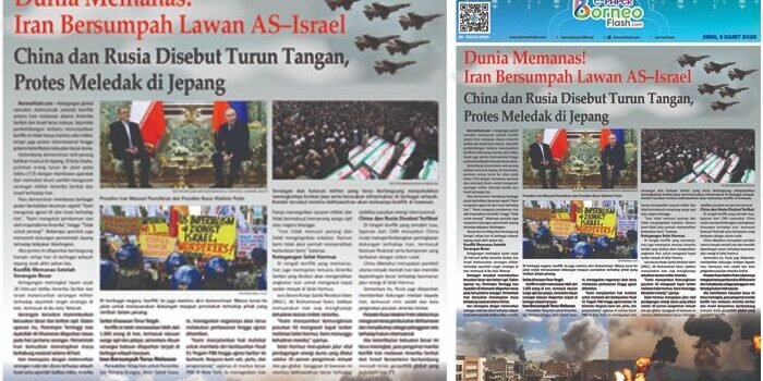 Headline E-Paper BorneoFlash Edisi Senin 9 Maret 2026.