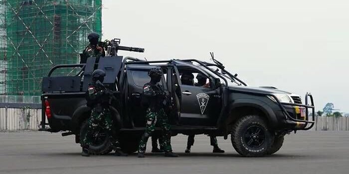 Rantis Korpasgat TNI AU dalam latihan komando gabungan di Morowali. FOTO: Dok. Puspen TNI