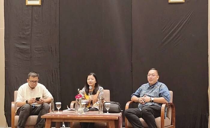 Kepala Puspresnas Kemendikdasmen Maria Veronica Irene (kedua dari kiri) memaparkan mengenai manajemen talenta murid dalam acara Dialog Kebijakan Kemendikdasmen di Kota Tangerang Selatan, Provinsi Banten, Minggu (1/3/2026) sore. FOTO : ANTARA/Hana Dewi Kinarina Kaban