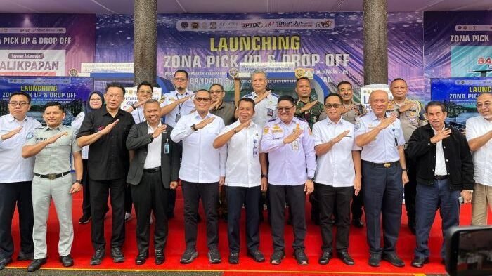Launching Fasilitas Pick Up dan Drop Off Balikpapan City Trans (BaCitra) di Bandara Sultan Aji Muhammad Sulaiman (SAMS) Sepinggan, pada Senin (9/3/2026). Foto: BorneoFlash/Ardian