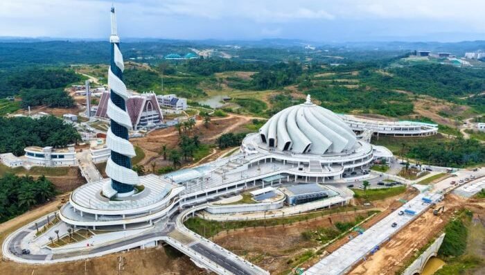 Masjid Negara di Kawasan Inti Pusat Pemerintahan, Ibu Kota Nusantara. Masjid ini akan menjadi lokasi pelaksanaan Salat Idulfitri 1447 Hijriah, yang akan menjadi Salat Idulfitri perdana di masjid tersebut. Foto: HO/Humas Otorita IKN